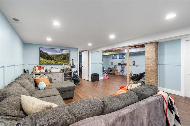 23463 N Meadow Ln, Barrington, IL 60010 - living room with wood finished floors and recessed lighting