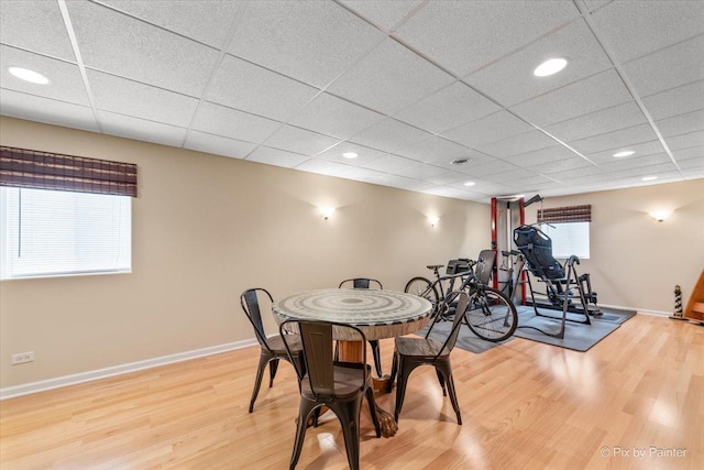 2636 Bainbridge Blvd, West Chicago, IL 60185 - dining room with light wood-style floors, a paneled ceiling, and recessed lighting