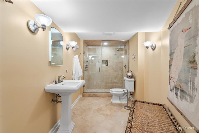 2636 Bainbridge Blvd, West Chicago, IL 60185 - bathroom featuring a shower stall and tile patterned floors
