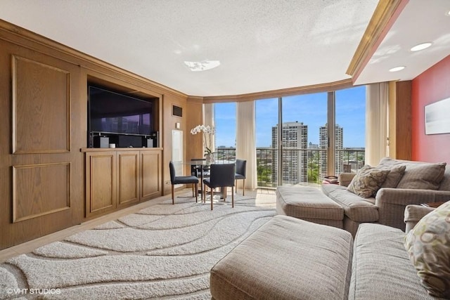 1440 N State Pkwy Unit 21C, Chicago, IL 60610 - living area with a wall of windows and a textured ceiling