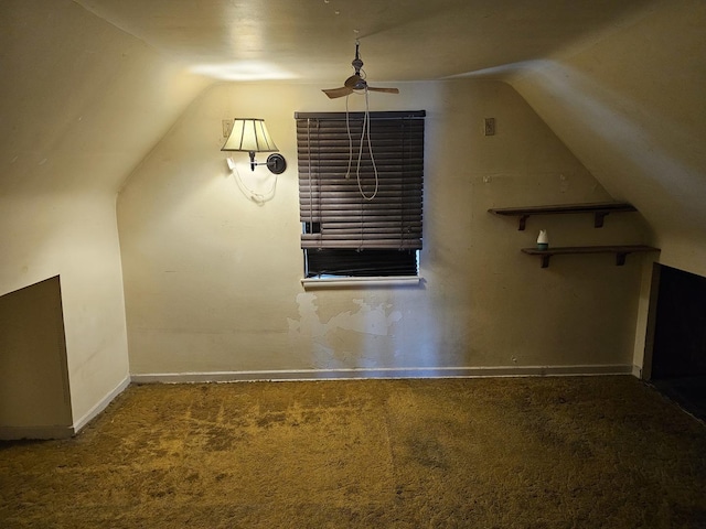 3711 W 68th Pl, Chicago, IL 60629 - bonus room with lofted ceiling, ceiling fan, and carpet