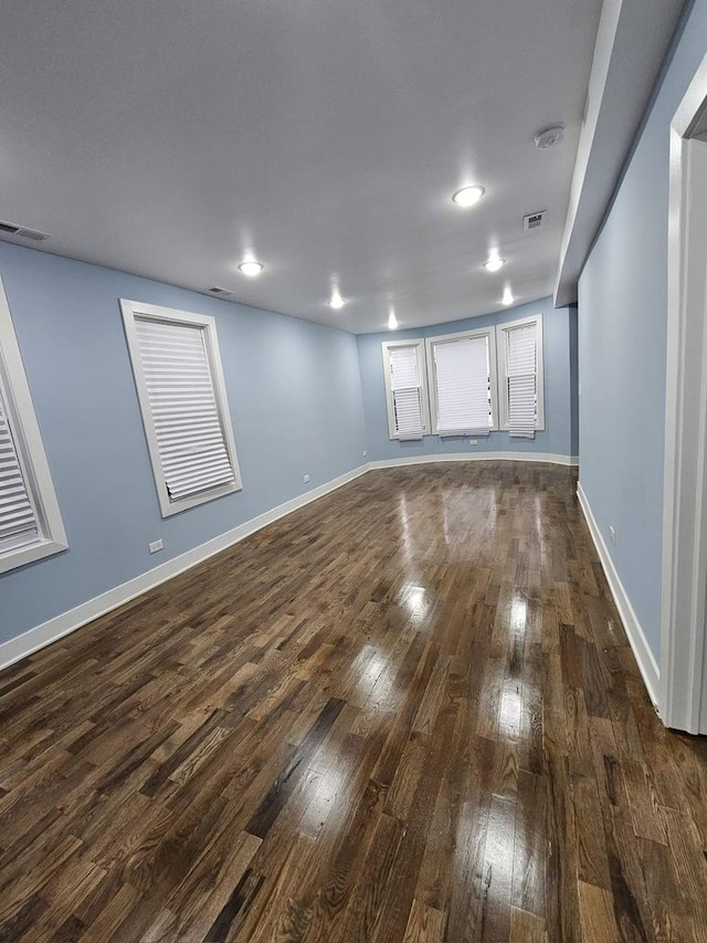 8809 S Lowe Ave, Chicago, IL 60620 - spare room with dark wood-style flooring, a smoke detector, and recessed lighting
