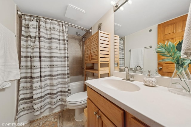 500 S Clinton St Unit 517, Chicago, IL 60607 - full bathroom with vanity, shower / bathtub combination with curtain, and tile patterned flooring