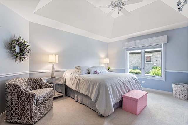 17 Ruffled Feathers Dr, Lemont, IL 60439 - bedroom with carpet floors, ceiling fan, and a tray ceiling