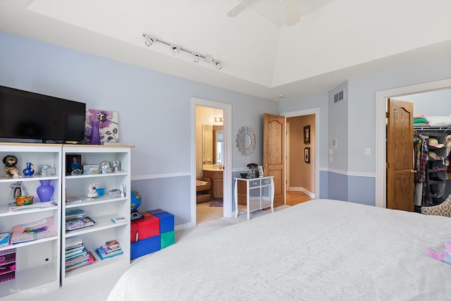 17 Ruffled Feathers Dr, Lemont, IL 60439 - bedroom featuring a closet, ensuite bath, a spacious closet, and ceiling fan