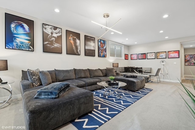 1449 E 65th Pl Unit 1, Chicago, IL 60637 - living area with carpet and recessed lighting