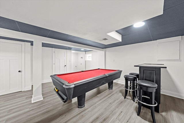 8637 S Honore St, Chicago, IL 60620 - playroom with wood finished floors, billiards, and a dry bar