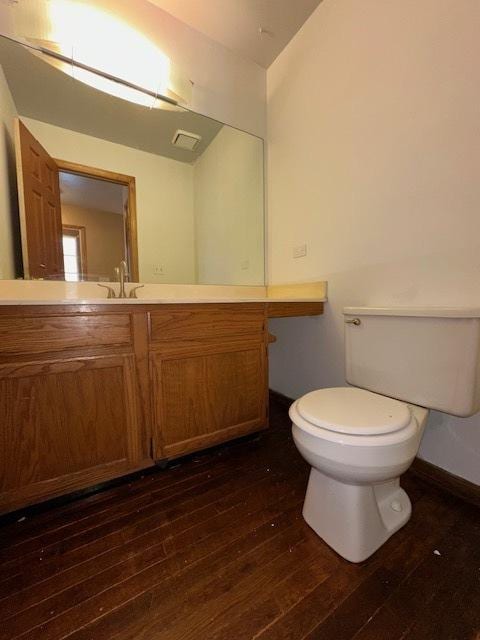 124 Village Creek Dr, Lake In The Hills, IL 60156 - half bathroom featuring wood-type flooring and vanity