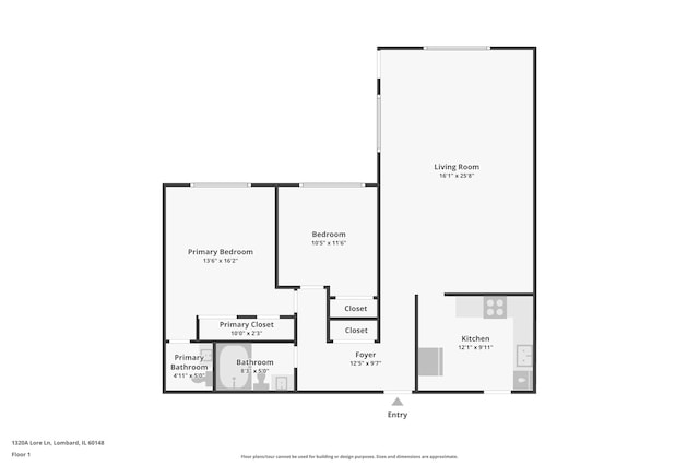 1320A Lore Ln Unit 204, Lombard, IL 60148 - view of home floor plan