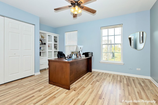 3123 Concord Ln, Wadsworth, IL 60083 - office with light wood-type flooring and ceiling fan