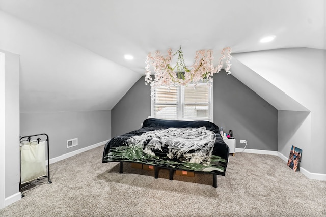 10341 Canterbury St, Westchester, IL 60154 - bedroom featuring vaulted ceiling, carpet, and recessed lighting