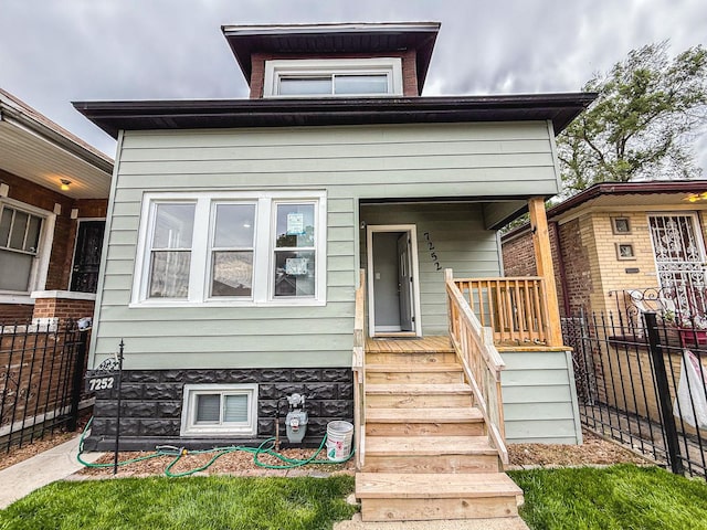 7252 S Wood St, Chicago, IL 60636 - view of front of house featuring covered porch