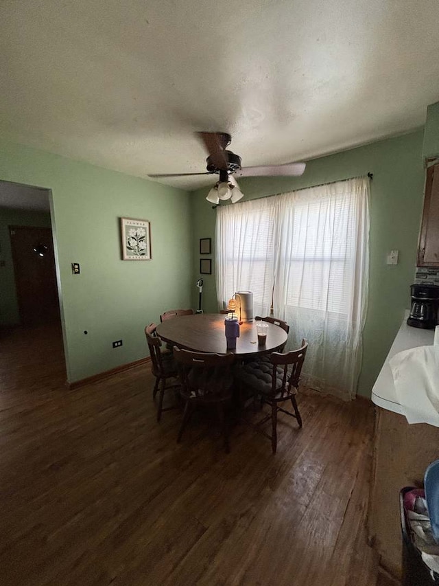 6709 W 59th St, Chicago, IL 60638 - dining space featuring dark wood-style flooring and ceiling fan