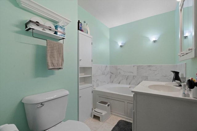 1514 N N Ave, Mchenry, IL 60050 - full bath featuring a garden tub, vanity, and tile patterned floors
