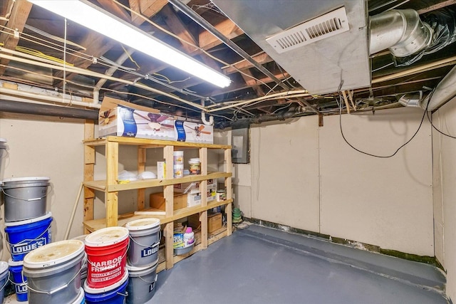 301 N Main St, Fithian, IL 61844 - unfinished below grade area featuring electric panel