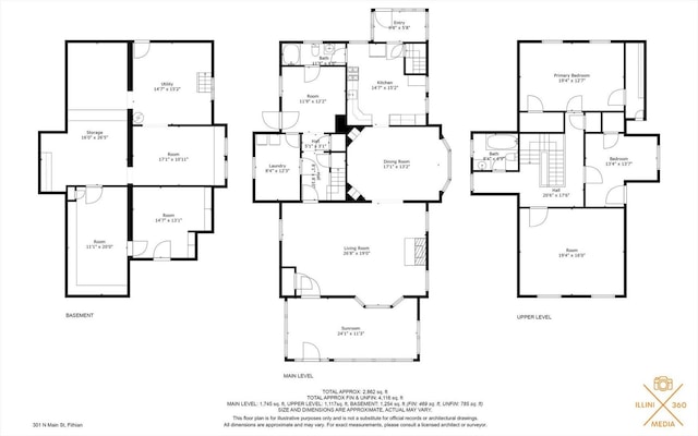301 N Main St, Fithian, IL 61844 - view of home floor plan