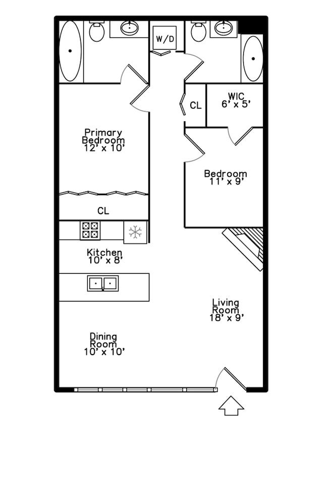 1070 W 15th St Unit 105, Chicago, IL 60608 - view of home floor plan