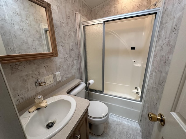 268 Fossil Bay Ct, Wilmington, IL 60481 - full bathroom with vanity and shower / bath combination with glass door
