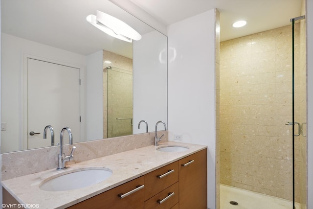 340 E Randolph St Unit 803, Chicago, IL 60601 - bathroom with double vanity and a shower stall