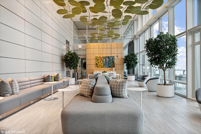 340 E Randolph St Unit 803, Chicago, IL 60601 - community lobby featuring a towering ceiling and a wall of windows