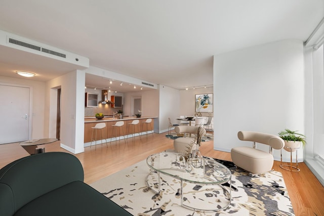 340 E Randolph St Unit 803, Chicago, IL 60601 - living room featuring light wood-style floors and rail lighting