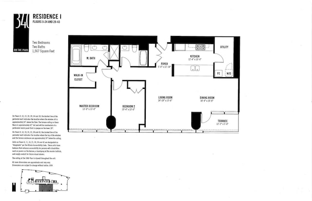 340 E Randolph St Unit 803, Chicago, IL 60601 - view of floor plan / room layout