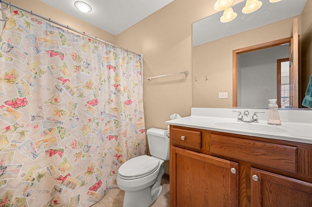 619 Northgate Dr, Sycamore, IL 60178 - bathroom featuring vanity, tile patterned flooring, and a shower with shower curtain