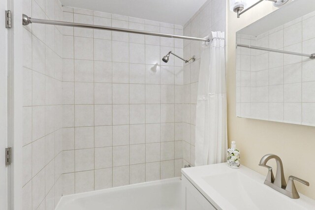 9250 Noel Ave Unit 205E, Des Plaines, IL 60016 - full bathroom with vanity and shower / tub combo with curtain