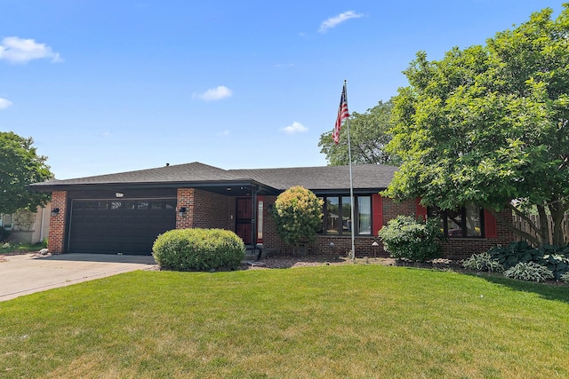 7637 Sequoia Ct, Orland Park, IL 60462 - single story home with brick siding, an attached garage, driveway, and a front lawn