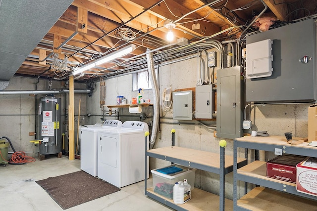 7637 Sequoia Ct, Orland Park, IL 60462 - unfinished below grade area featuring water heater, washer and dryer, electric panel, and a workshop area