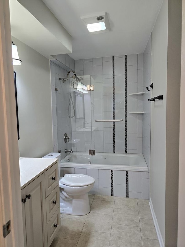 836 E Old Willow Rd Unit 109, Prospect Heights, IL 60070 - bathroom featuring tiled shower / bath, vanity, and tile patterned flooring