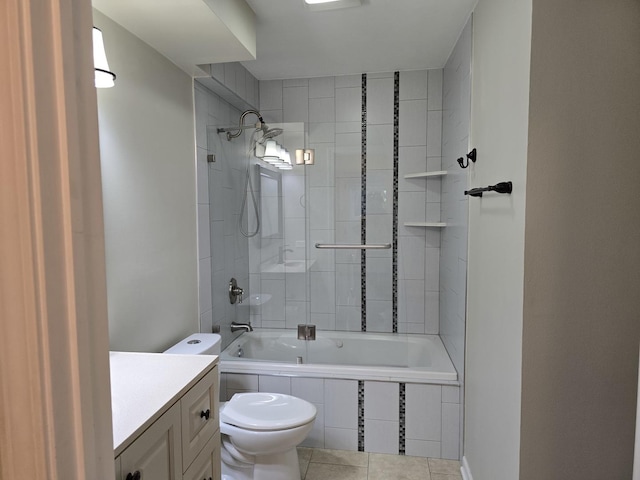 836 E Old Willow Rd Unit 109, Prospect Heights, IL 60070 - full bathroom with tiled shower / bath combo, vanity, and tile patterned flooring