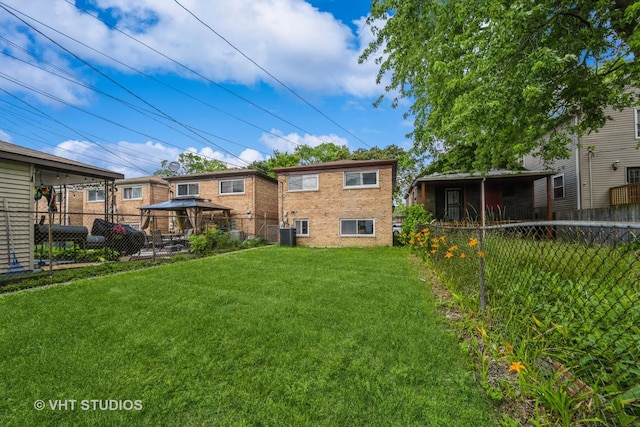 1147 E 91st St, Chicago, IL 60638 - back of house with a gazebo and brick siding