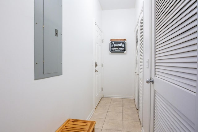 633 E Bowen Ave Unit 1E, Chicago, IL 60653 - hall featuring electric panel and light tile patterned flooring