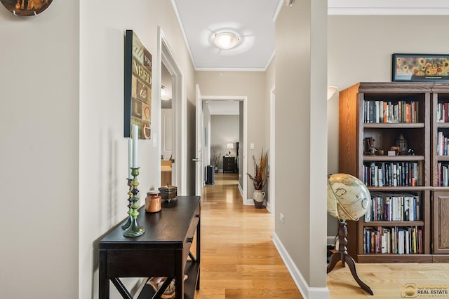 225 N Columbus Dr Unit 6808, Chicago, IL 60601 - hall with light wood-type flooring and crown molding