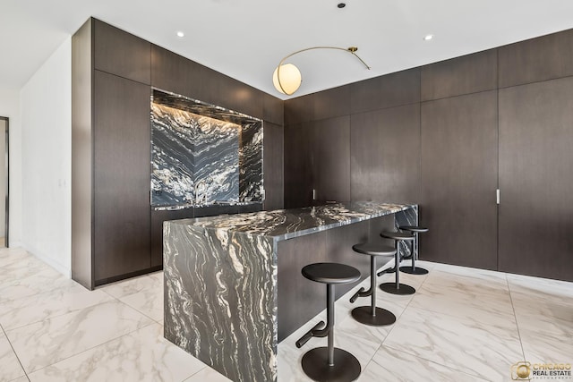 225 N Columbus Dr Unit 6808, Chicago, IL 60601 - community bar area featuring light marble finish flooring and recessed lighting
