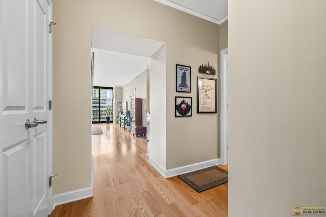 225 N Columbus Dr Unit 6808, Chicago, IL 60601 - hallway featuring light wood finished floors and ornamental molding