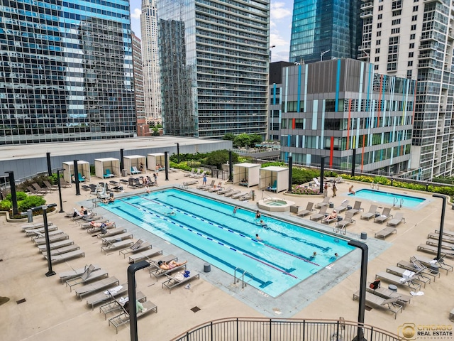 225 N Columbus Dr Unit 6808, Chicago, IL 60601 - community pool with a patio and a view of city