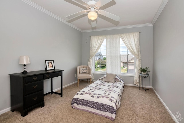 414 Alden Dr, Sycamore, IL 60178 - bedroom featuring ornamental molding, light carpet, and ceiling fan
