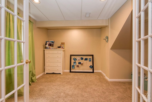 414 Alden Dr, Sycamore, IL 60178 - finished basement featuring carpet floors, french doors, and recessed lighting