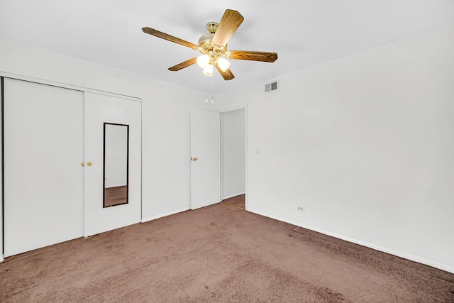 1746 Sessions Walk Unit 1746, Hoffman Estates, IL 60169 - unfurnished bedroom featuring carpet flooring, a closet, and a ceiling fan