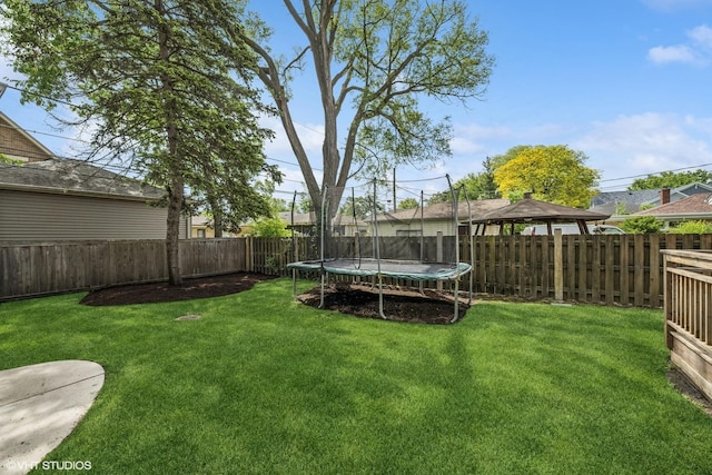 725 Park Plaine Ave, Park Ridge, IL 60068 - fenced backyard featuring a gazebo and a trampoline