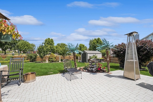 2930 Plumrose Ln, Mchenry, IL 60050 - fenced backyard featuring a storage shed and a patio area