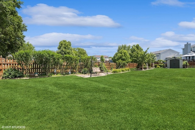 2930 Plumrose Ln, Mchenry, IL 60050 - fenced backyard featuring a storage unit and a patio