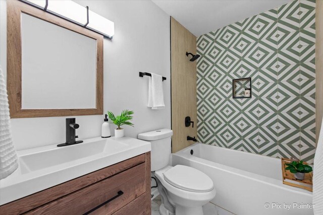 1422 Ridgeway St, Round Lake Beach, IL 60073 - bathroom featuring vanity and shower / washtub combination