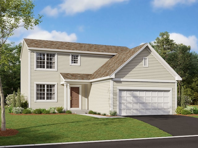 1638 Patterson Ave, North Aurora, IL 60542 - traditional-style home featuring asphalt driveway, a front lawn, and a garage