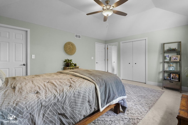 16637 W Oneida Dr, Lockport, IL 60441 - carpeted bedroom featuring lofted ceiling and ceiling fan