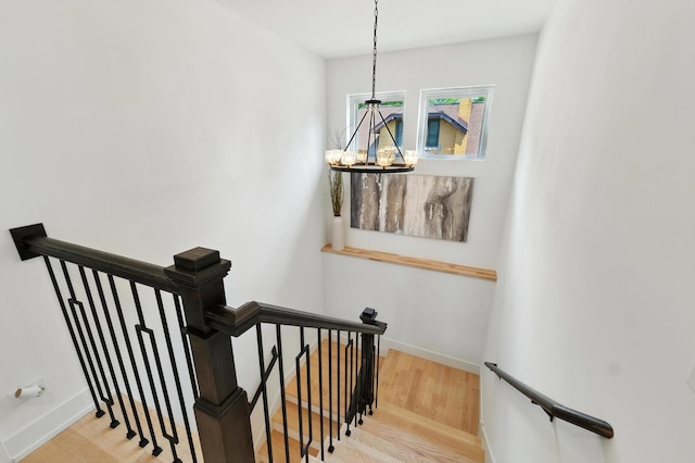 9709 S Leavitt St, Chicago, IL 60643 - stairway with a chandelier and wood finished floors