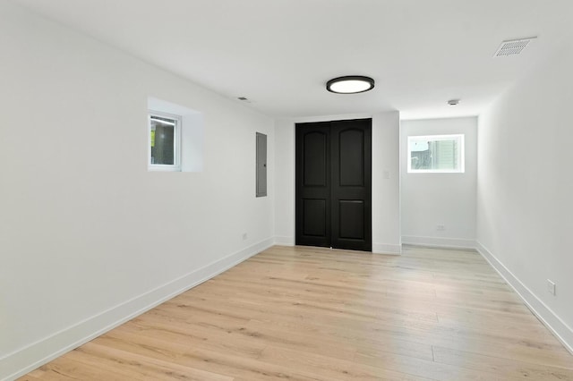 9709 S Leavitt St, Chicago, IL 60643 - empty room featuring electric panel and light wood finished floors