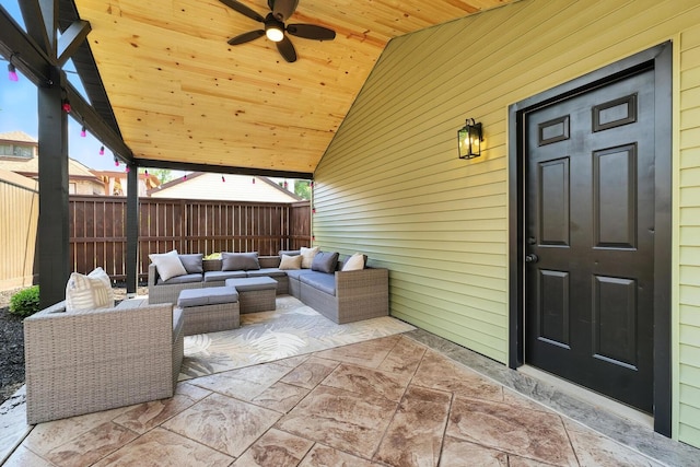 9709 S Leavitt St, Chicago, IL 60643 - view of patio / terrace featuring an outdoor living space and ceiling fan